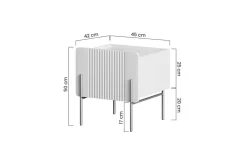 Bogart Szafki I Regały Do Biura|Szafki I Regały Do Pokoju Młodzieżowego*MALMI Szafka nocna 45 1SZ - cashmere / crema bianca  / czarne nogi