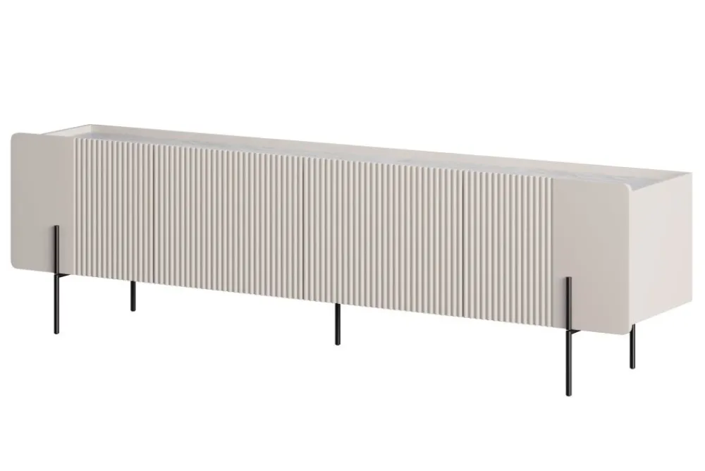 Bogart Szafki Rtv Do Salonu|Szafki Rtv*MALMI Szafka RTV 200 2D2SZ - cashmere / crema bianca / czarne nogi