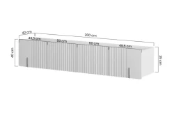Bogart Szafki Rtv Do Salonu|Szafki Rtv*MALMI Szafka RTV 200 2D2SZ - cashmere / crema bianca  / czarny / wisząca