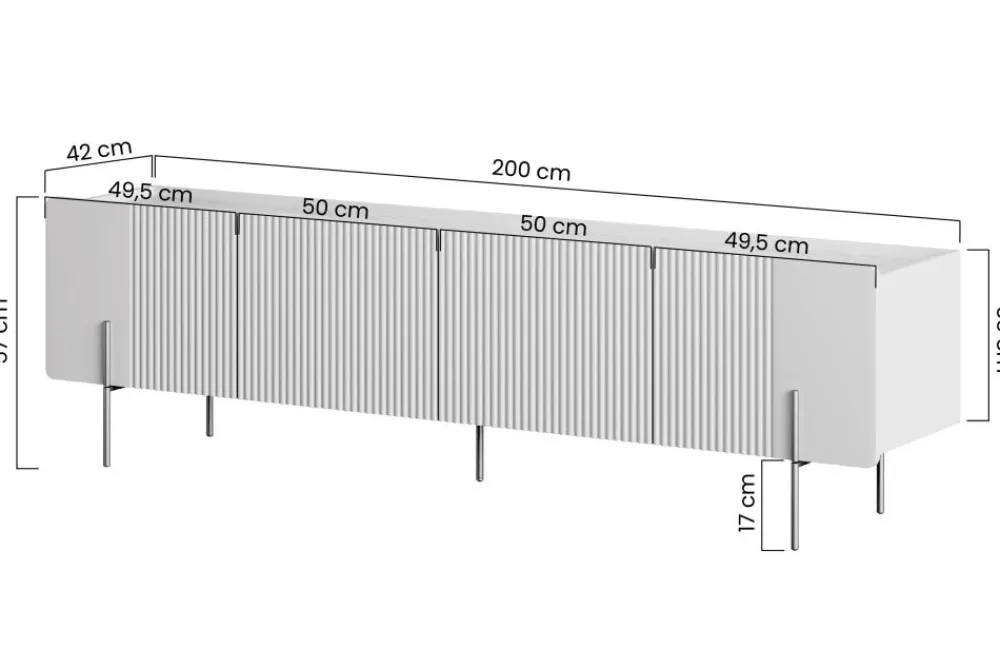 Bogart Szafki Rtv Do Salonu|Szafki Rtv*MALMI Szafka RTV 200 2D2SZ - cashmere / złote nogi