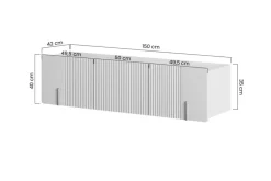 Bogart Szafki Rtv Do Salonu|Szafki Rtv*MALMI Szafka RTV 150 2D1SZ - cashmere / czarny / wisząca