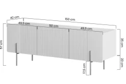 Bogart Szafki Rtv Do Salonu|Szafki Rtv*MALMI Szafka RTV 150 2D1SZ - cashmere / crema bianca  / czarne nogi