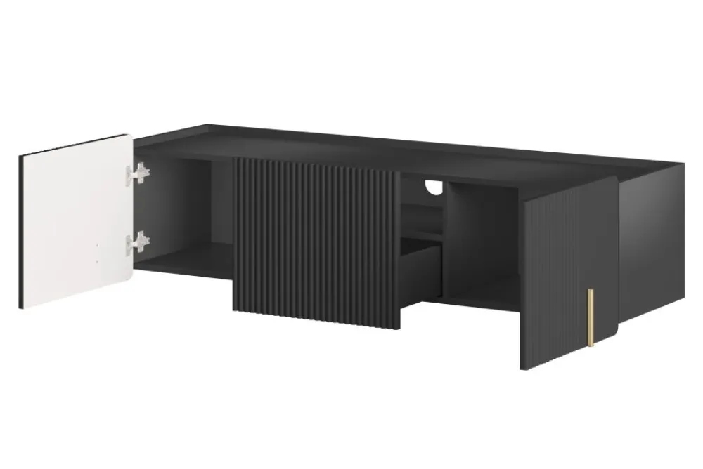 Bogart Szafki Rtv Do Salonu|Szafki Rtv*MALMI Szafka RTV 150 2D1SZ - czarny / złoty / wisząca