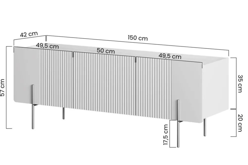 Bogart Szafki Rtv Do Salonu|Szafki Rtv*MALMI Szafka RTV 150 2D1SZ - czarny / złote nogi