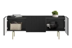 Bogart Szafki Rtv Do Salonu|Szafki Rtv*MALMI Szafka RTV 150 2D1SZ - czarny / złote nogi