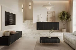 Bogart Szafki Rtv Do Salonu|Szafki Rtv*MALMI Szafka RTV 200 2D2SZ - czarny / złoty / wisząca