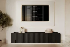 Bogart Szafki Rtv Do Salonu|Szafki Rtv*MALMI Szafka RTV 200 2D2SZ - czarny / złoty / wisząca