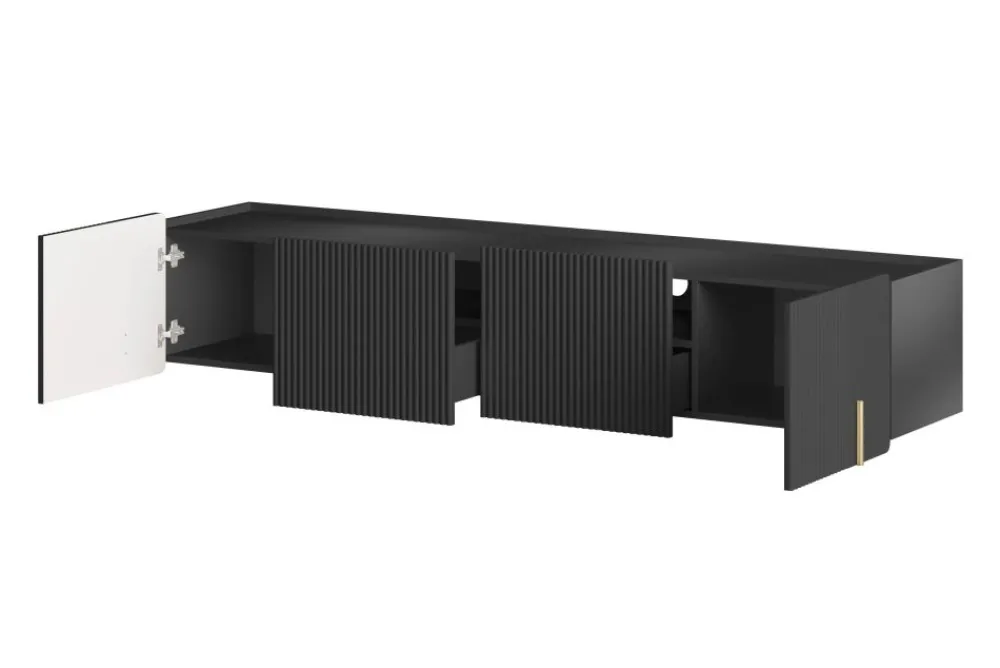 Bogart Szafki Rtv Do Salonu|Szafki Rtv*MALMI Szafka RTV 200 2D2SZ - czarny / złoty / wisząca