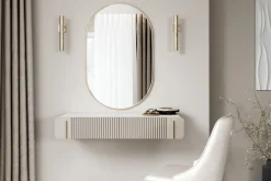 Bogart Konsole Do Przedpokoju|Toaletki Do Sypialni*MALMI Toaletka 100 2SZ - cashmere / crema bianca  / złoty / wisząca