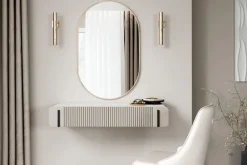 Bogart Konsole Do Przedpokoju|Toaletki Do Sypialni*MALMI Toaletka 100 2SZ - cashmere / crema bianca / czarny / wisząca