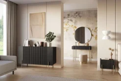 Bogart Konsole Do Przedpokoju|Toaletki Do Sypialni*MALMI Toaletka 100 2SZ - czarny / złote nogi