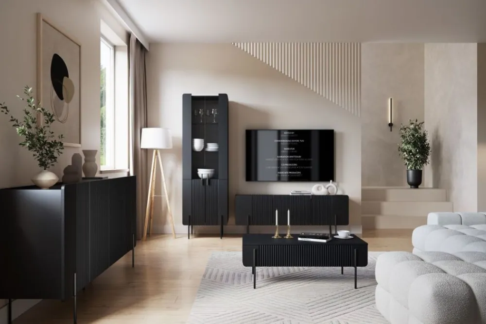 Bogart Szafki I Regały*MALMI Witryna 60 4D - czarny / czarne nogi