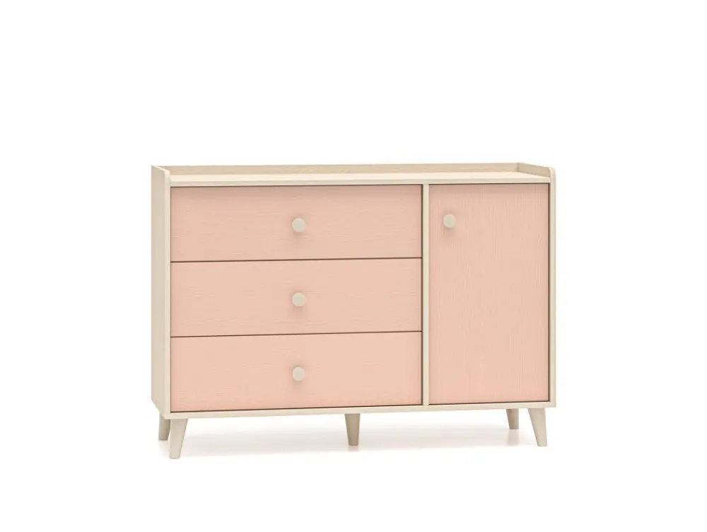 ML Meble Komody*Mevel 05 Piasek pustyni/Millennial pink - komoda 1D3S