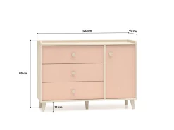ML Meble Komody*Mevel 05 Piasek pustyni/Millennial pink - komoda 1D3S