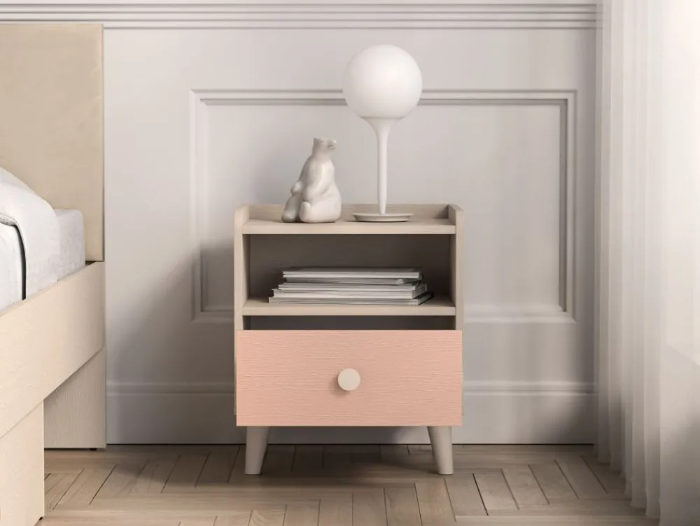 ML Meble Szafki Nocne*Mevel 10 Piasek pustyni/Millennial pink - szafka 1S