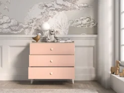 ML Meble Komody*Mevel 06 Piasek pustyni/Millennial pink - komoda 3S