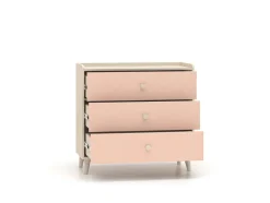 ML Meble Komody*Mevel 06 Piasek pustyni/Millennial pink - komoda 3S