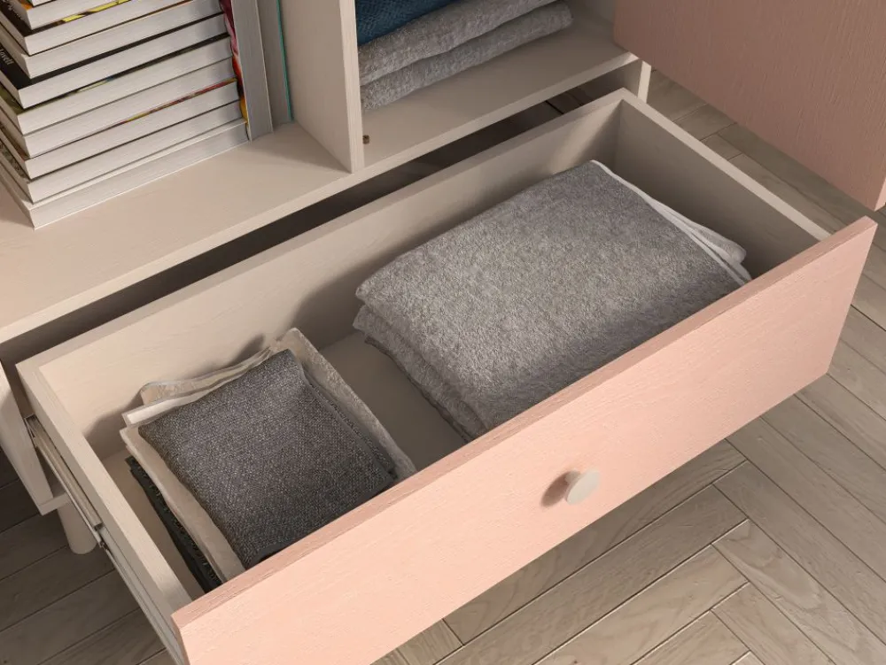 ML Meble Komody*Mevel 04 Piasek pustyni/Millennial pink - komoda 1D1S