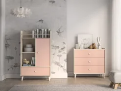 ML Meble Komody*Mevel 04 Piasek pustyni/Millennial pink - komoda 1D1S