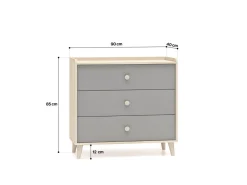 ML Meble Komody*Mevel 06 Piasek pustyni/szary pallad - komoda 3S
