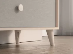 ML Meble Komody*Mevel 06 Piasek pustyni/szary pallad - komoda 3S