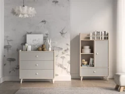 ML Meble Komody*Mevel 06 Piasek pustyni/szary pallad - komoda 3S