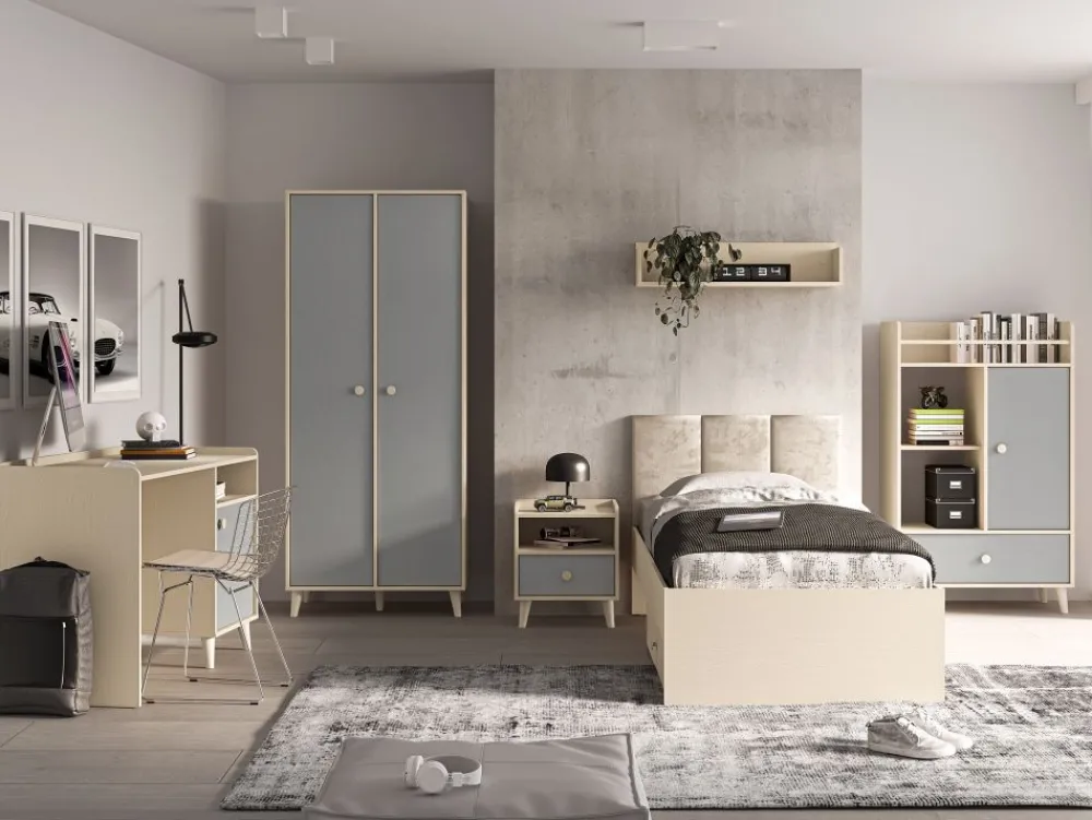 ML Meble Komody*Mevel 05 Piasek pustyni/szary pallad - komoda 1D3S