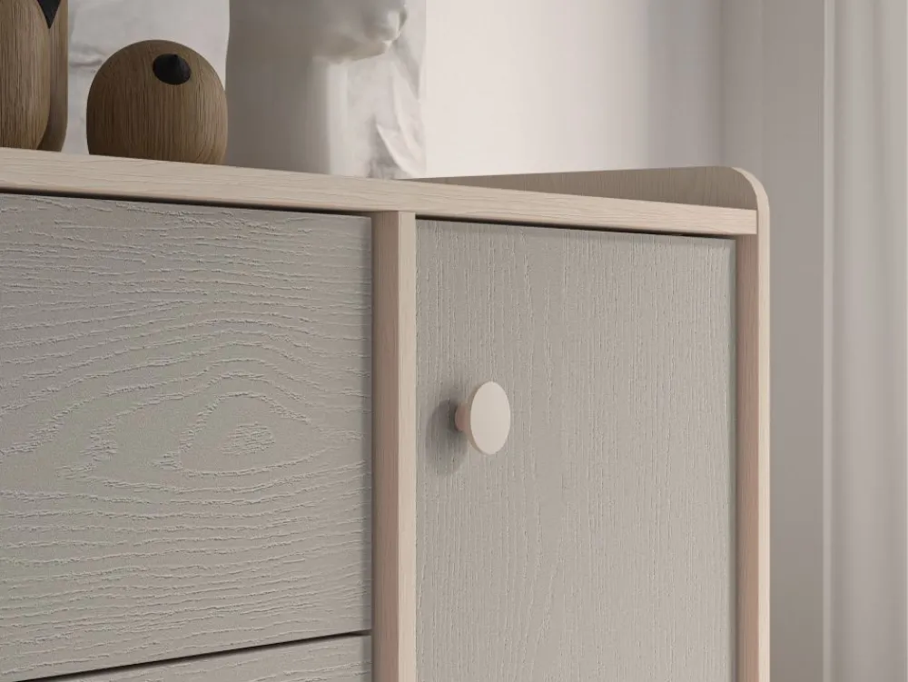 ML Meble Komody*Mevel 05 Piasek pustyni/szary pallad - komoda 1D3S