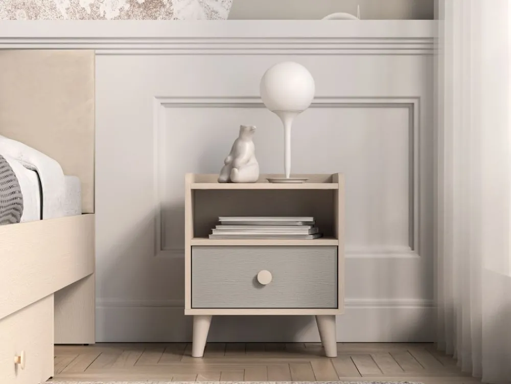 ML Meble Szafki Nocne*Mevel 10 Piasek pustyni/szary pallad - szafka 1S