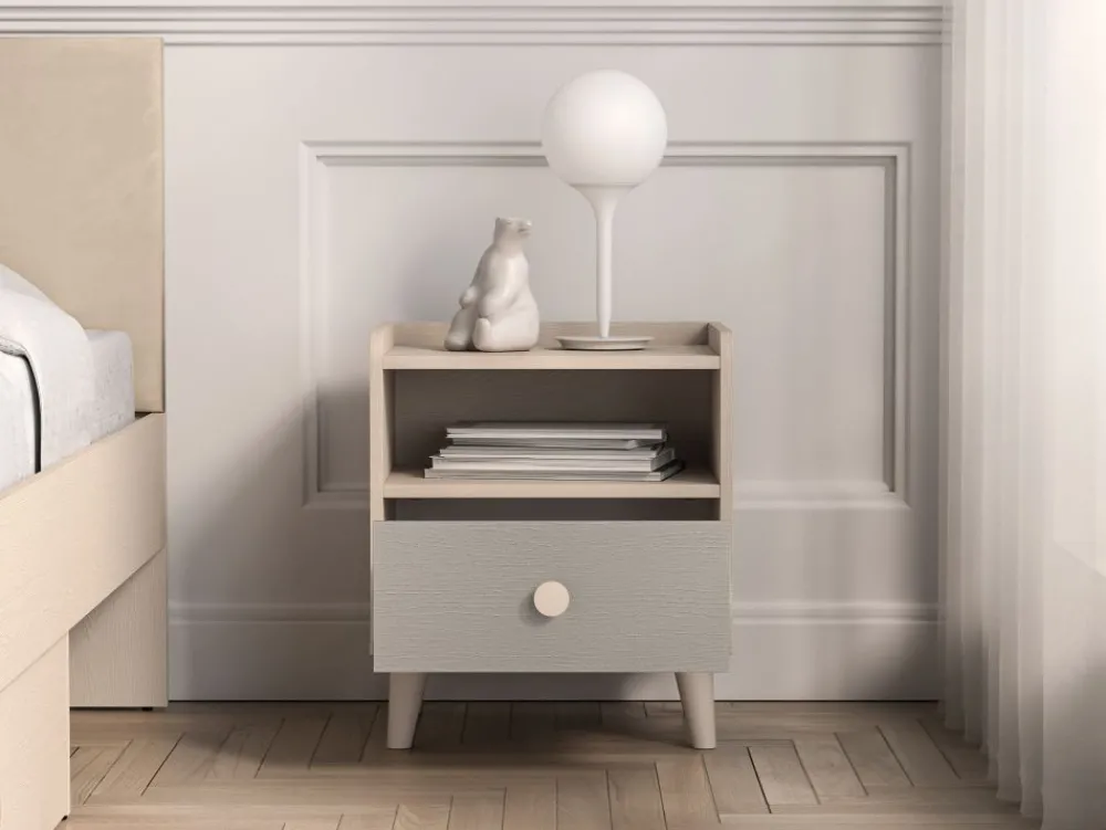 ML Meble Szafki Nocne*Mevel 10 Piasek pustyni/szary pallad - szafka 1S