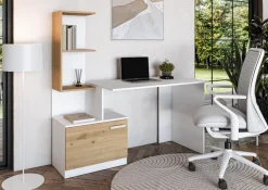 Halmar Biurka*MISO biurko, biały / dąb artisan (2p=1szt)1 sztuka