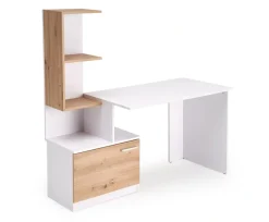 Halmar Biurka*MISO biurko, biały / dąb artisan (2p=1szt)1 sztuka