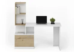 Halmar Biurka*MISO biurko, biały / dąb artisan (2p=1szt)1 sztuka