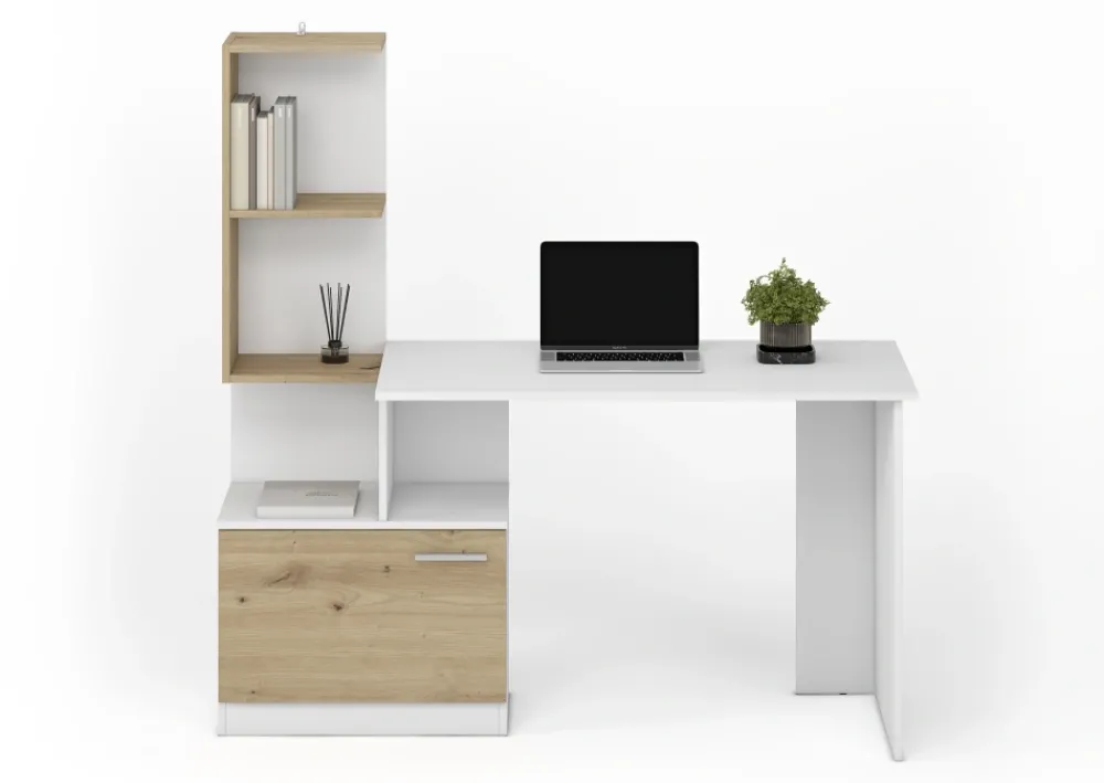 Halmar Biurka*MISO biurko, biały / dąb artisan (2p=1szt)1 sztuka