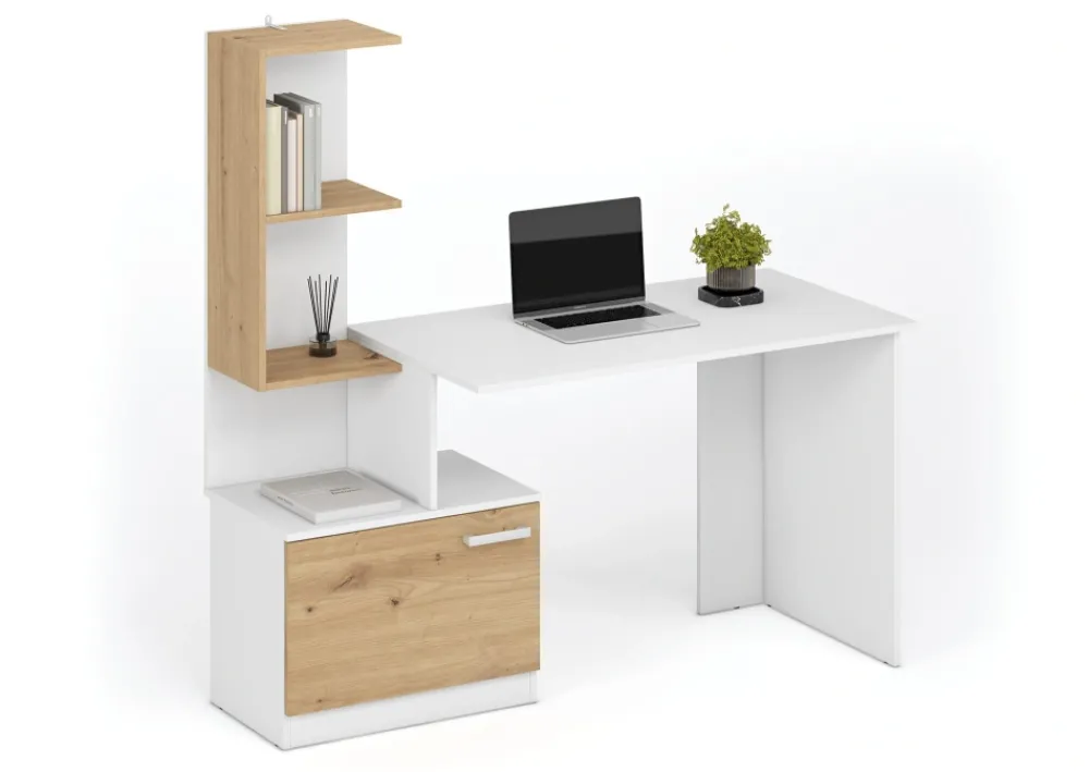 Halmar Biurka*MISO biurko, biały / dąb artisan (2p=1szt)1 sztuka