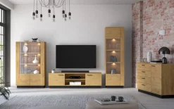 ML Meble Półki*MODESTO 08 dąb stylowy/czarny - półka