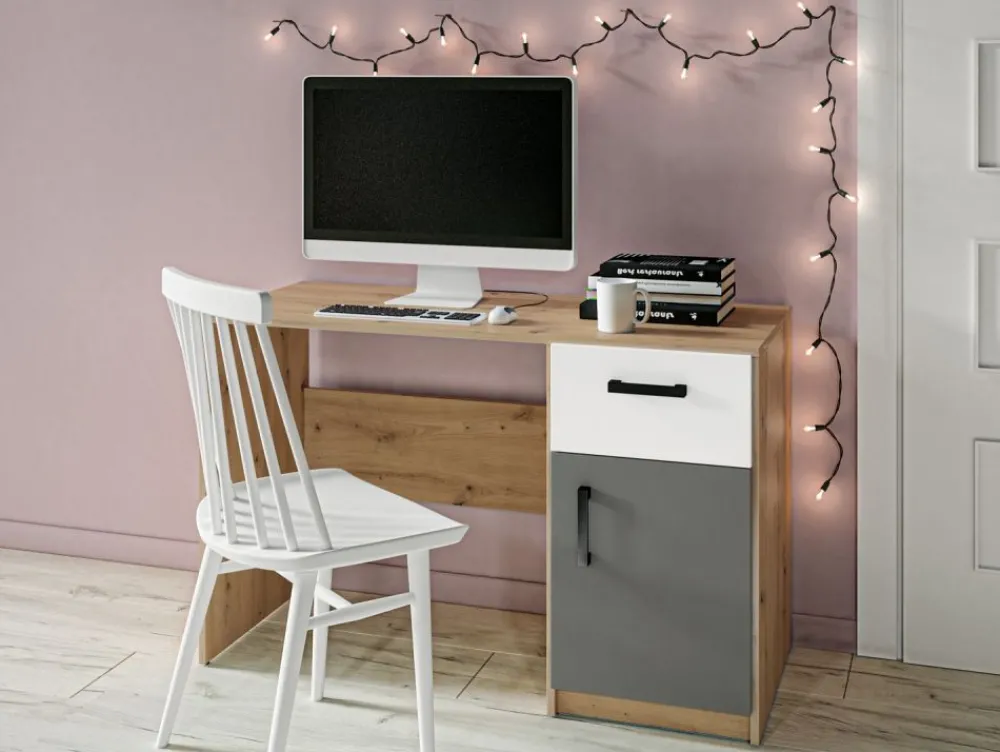 Dzieci ML Meble Biurka Do Pokoju Młodzieżowego|Krzesła Do Biurka Do Pokoju Dziecięcego*Młodzieżowe biurko z szuflada i szafką FINI 08