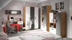 Dzieci ML Meble Biurka Do Pokoju Młodzieżowego|Krzesła Do Biurka Do Pokoju Dziecięcego*Młodzieżowe biurko z szuflada i szafką FINI 08