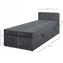 Dzieci Mebelbos Łóżka Młodzieżowe|Łóżka Do Pokoju Dziecięcego*Młodzieżowy tapczan 90x200 z pojemnikiem Sun grafitowy