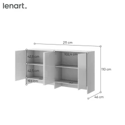Lenart Tapczany|Nadstawki Do Półkotapczanu*NADSTAWKA BC-11 DO PÓŁKOTAPCZANU POZIOMEGO BIAŁY POŁYSK BED CONCEPT