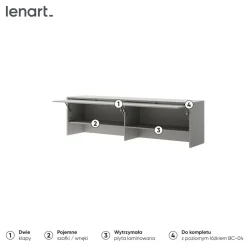 Lenart Tapczany|Nadstawki Do Półkotapczanu*NADSTAWKA BC-09 DO PÓŁKOTAPCZANU POZIOMEGO GRAFITOWA BED CONCEPT