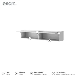 Lenart Tapczany|Nadstawki Do Półkotapczanu*NADSTAWKA BC-15 DO PÓŁKOTAPCZANU POZIOMEGO BIAŁY POŁYSK BED CONCEPT