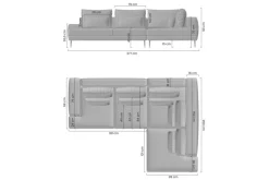 Bogart Narożniki Do Salonu|Narożniki*Narożnik Nicole L z funkcją spania / Hevia 207.09 / czarne nogi / strona lewa