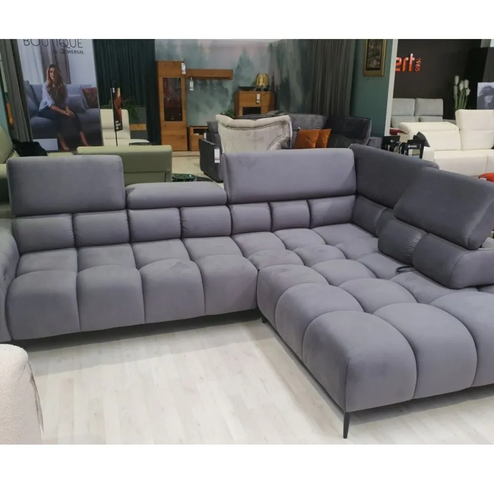 Wersal Narożniki Do Salonu|Narożniki*Narożnik z elektrycznym wysuwem siedziska Plaza L grafitowy Solar 96