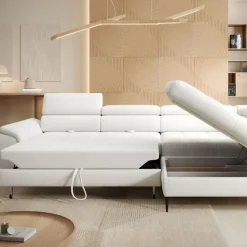 Wersal Narożniki Do Salonu|Narożniki*Narożnik z funkcją spania i pojemnikiem na pościel Empoli L