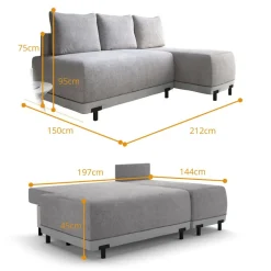 Libro Narożniki Do Salonu|Narożniki*Narożnik z funkcją spania i pojemnikiem na pościel Miro