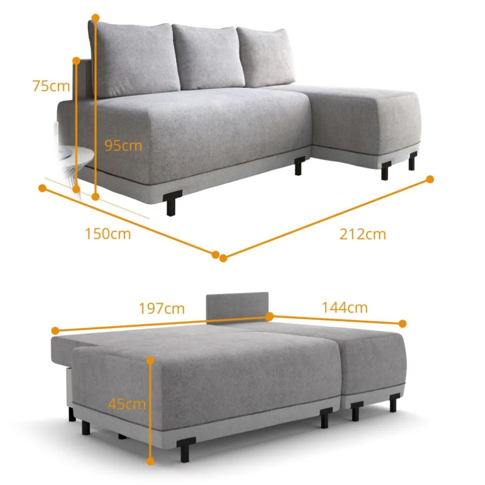 Libro Narożniki Do Salonu|Narożniki*Narożnik z funkcją spania i pojemnikiem na pościel Miro