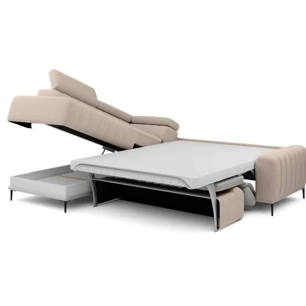 Wersal Narożniki Do Salonu|Narożniki*Narożnik z funkcją spania 140x197 i pojemnikiem Gandi Corner Ontario 16 - szary