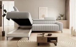 Wersal Narożniki Do Salonu|Narożniki*Narożnik z funkcją spania 140x197 i pojemnikiem Gandi Corner Ontario 16 - szary