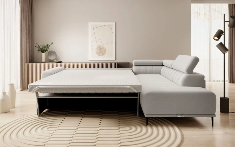 Wersal Narożniki Do Salonu|Narożniki*Narożnik z funkcją spania 140x197 i pojemnikiem Gandi Corner Ontario 16 szary